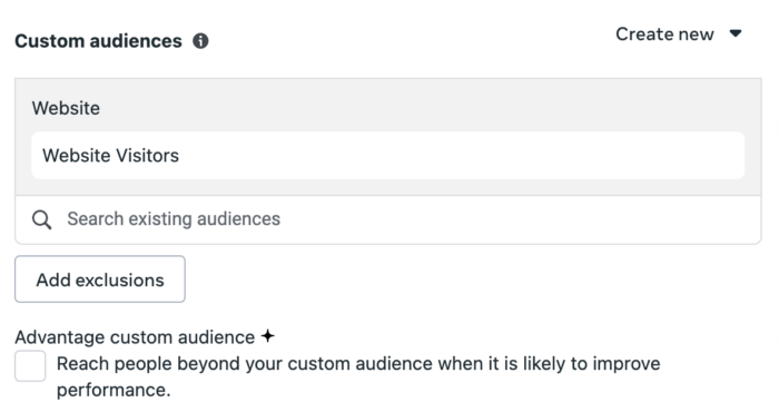 Customize the audience Original audience